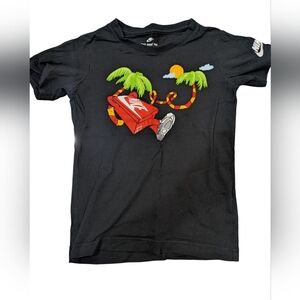 Nike Kids Black T-Shirt with Red and Green Graphic 5-6Y
